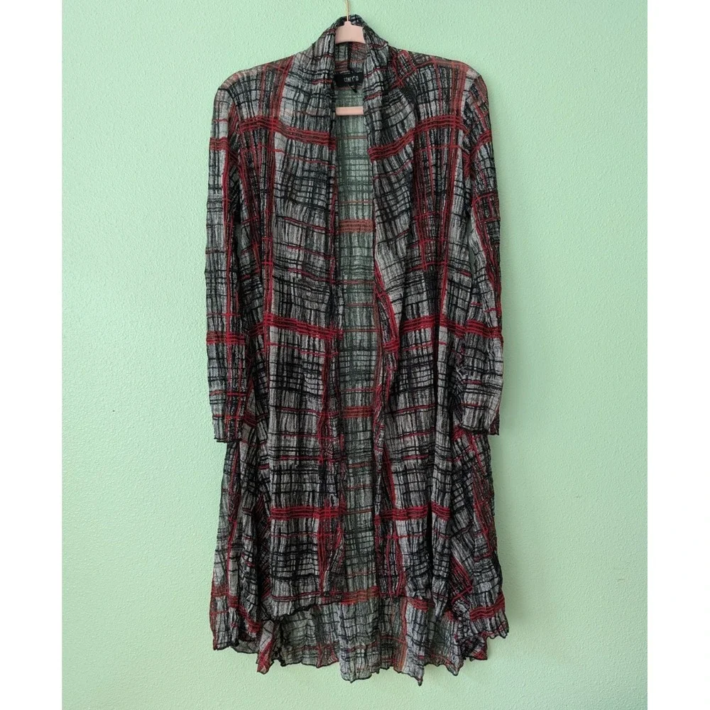 Comfy USA Organza Art To Wear Sheer Lagenlook Overlay Cardigan‎ Jacket Cover Up